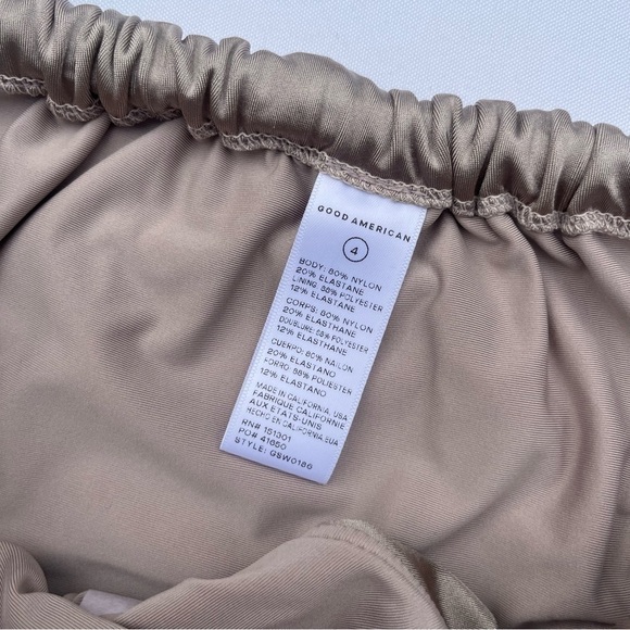 Good American Mink Shine Satin Ruched High Rise Bikini Bottoms Size 4/XLarge NWT - Picture 10 of 16